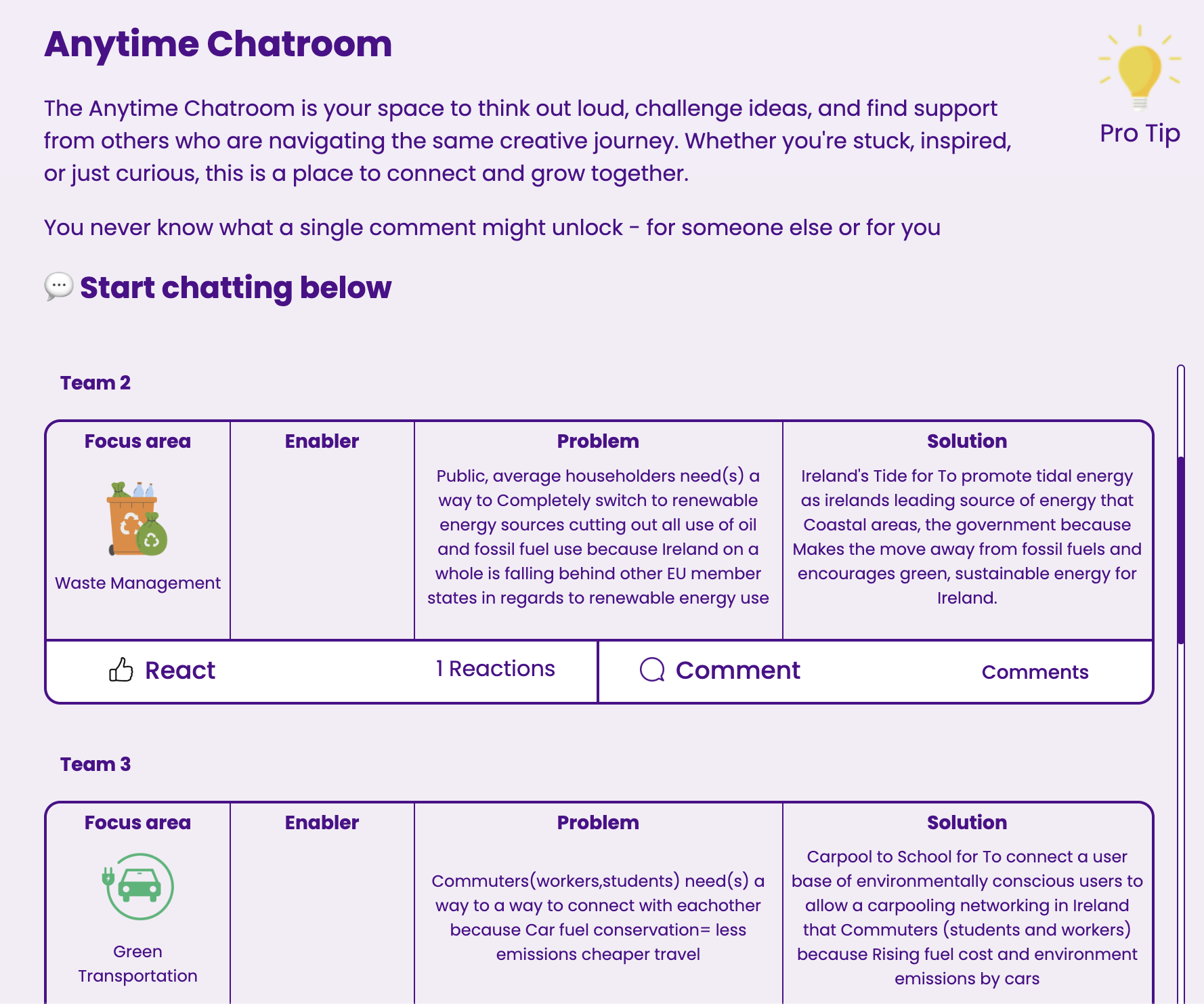 Design dashboard mockup showing stages and guidance