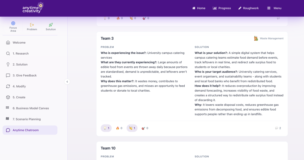 Anytime Creativity platform - Anytime Chatroom